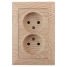 4-204-11  Intro Розетка 2х2P, 16А-250В, СУ, Solo, сосна