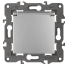 14-2103-03  ЭРА Розетка 2P+E Schuko со шторками с крышкой, 16A-250В, IP20, Эра Elegance, алюминий