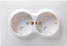 РСш12-3-КБ Розетка 2местн. c з/к с защ.штор. 16А КВАРТА (белый)