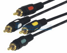 Шнур 4RCA Plug - 4RCA Plug  3М  (GOLD)  REXANT