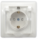РСбш10-3-ККБ-44 Розетка 1местн. c з/к с защ. штор. с кр. керамика IP44 16А КВАРТА (белый) IEK