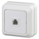 2-302-01  Intro Розетка телефонная RJ11, IP20, ОУ, Quadro, белый