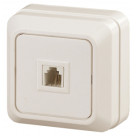 2-302-02  Intro Розетка телефонная RJ11, IP20, ОУ, Quadro, сл.кость