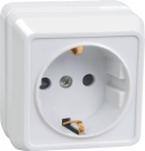 РС20-3-ОБ Розетка 1местн. c з/к 16А откр.уст. ОКТАВА (белый)