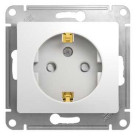 GLOSSA РОЗЕТКА с заземлением со шторками, 16А, механизм, БЕЛЫЙ