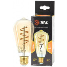 F-LED ST64-7W-824-E27 spiral gold ЭРА (филамент, спир зол, 7Вт, тепл, E27)