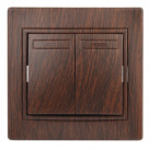 1-104-10  Intro Выключатель двойной, 10А-250В, IP20, СУ, Plano, венге