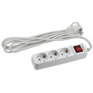 Удлинитель электрический ЭРА  UX-3es-5m с заземлением с выключателем 3 розетки 5м ПВС 3x0,75мм2 10А