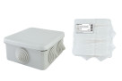 Распаячная коробка ОП 100х100х50мм, крышка, IP55, 6 вх. инд. штрихкод TDM