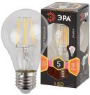 Лампы СВЕТОДИОДНЫЕ F-LED F-LED A60-5W-827-E27  ЭРА (филамент, груша, 5Вт, тепл, Е27)