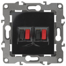 12-3112-06  ЭРА Розетка аудио двойная, IP20, Эра12, чёрный