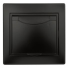 1-203-05  Intro Розетка 2P+E Schuko с крышкой, 16А-250В, IP20, СУ, Plano, антрацит