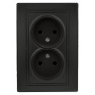 1-204-05 Intro Розетка 2х2P, 16А-250В, IP20, СУ, Plano, антрацит (10/100/1500)