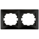 Рамка для розеток и выключателей Intro Plano 1-502-05 на 2 поста горизонтальная, СУ, антрацит
