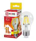 Лампа светодиодная LED-A60-deco 11Вт 230В Е27 3000К 990Лм прозрачная IN HOME