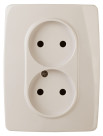 12-2117-02  ЭРА Розетка 2X2P, 16A-250В, IP20, винт, Эра12, слоновая кость
