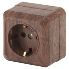 2-202-10  Intro Розетка 2P+E Schuko, 16А-250В, IP20, ОУ, Quadro, венге