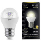 Лампа Gauss LED Globe Crystal Clear E27 4W 2700K 1/10/50