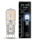 Лампа Gauss LED G9 AC220-240V 3W 4100K пластик 1/20/200