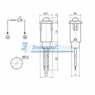 Индикатор Малый  Ø8  12V  с проводом  синий  LED  REXANT