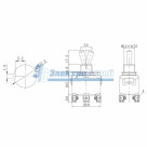 Тумблер 250V 15А (6c) ON-ON двухполюсный  (KN-202)  REXANT Индивидуальная упаковка 1 шт