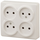 11-2210-02  ЭРА Розетка 4х2P, 16A-250В, IP20, ОУ, Эра Эксперт, сл.кость
