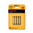 Батарейки Kodak LR03-4BL ULTRA PREMIUM Alkaline [ K3A-4 U] (40/200/32000)