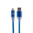 USB кабель micro USB, шнур SOFT TOUCH 1 м синий