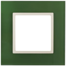14-5101-27  ЭРА Рамка на 1 пост, стекло, Эра Elegance, зелёный+сл.кость