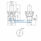 Выключатель-кнопка 250V 2.5А (2с) ON-(OFF)  Б/Фикс  белый (мебельная)  REXANT