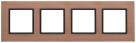 14-5204-14  ЭРА Рамка на 4 поста, металл, Эра Elegance, медь+антр